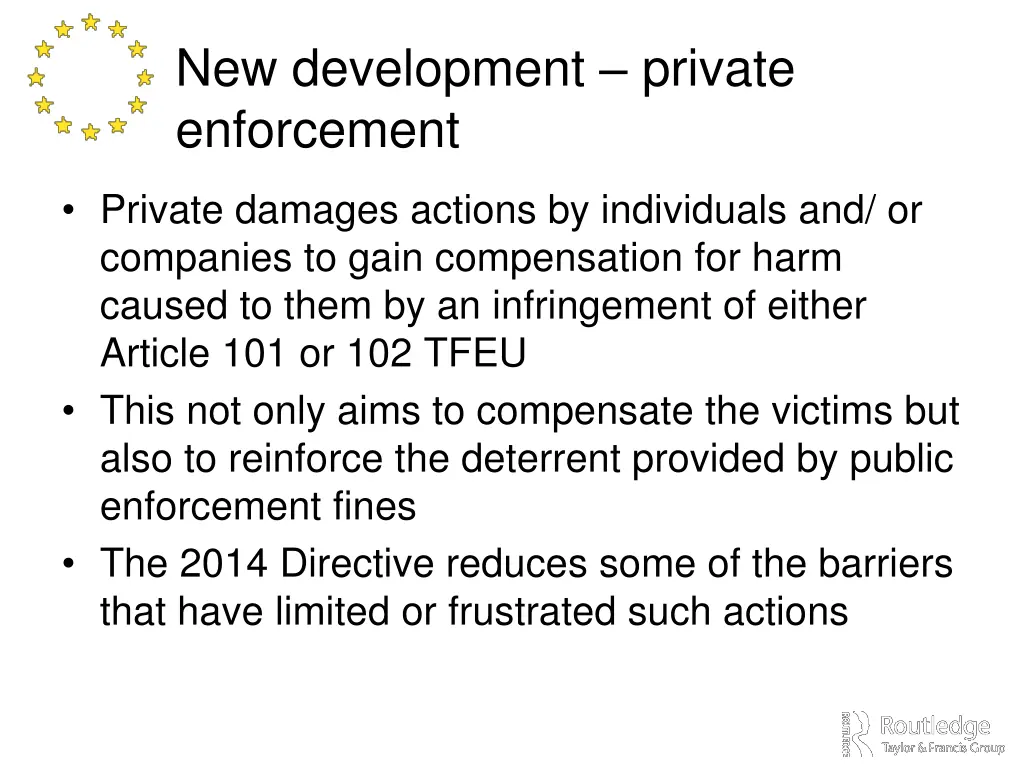 new development private enforcement