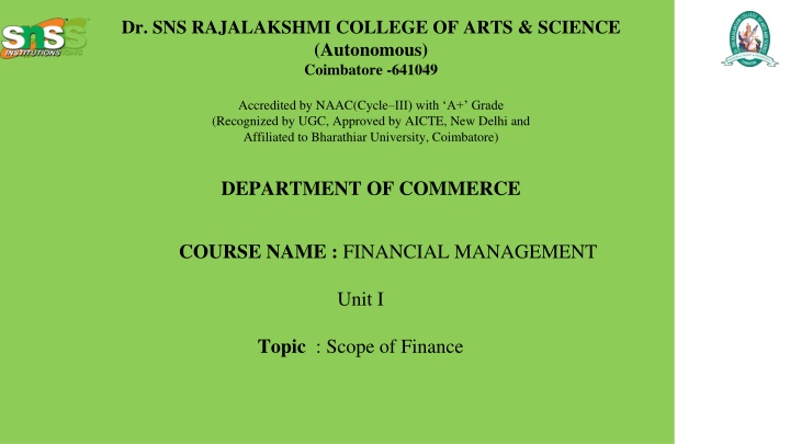 dr sns rajalakshmi college of arts science