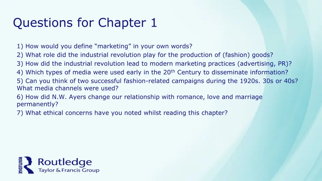 questions for chapter 1