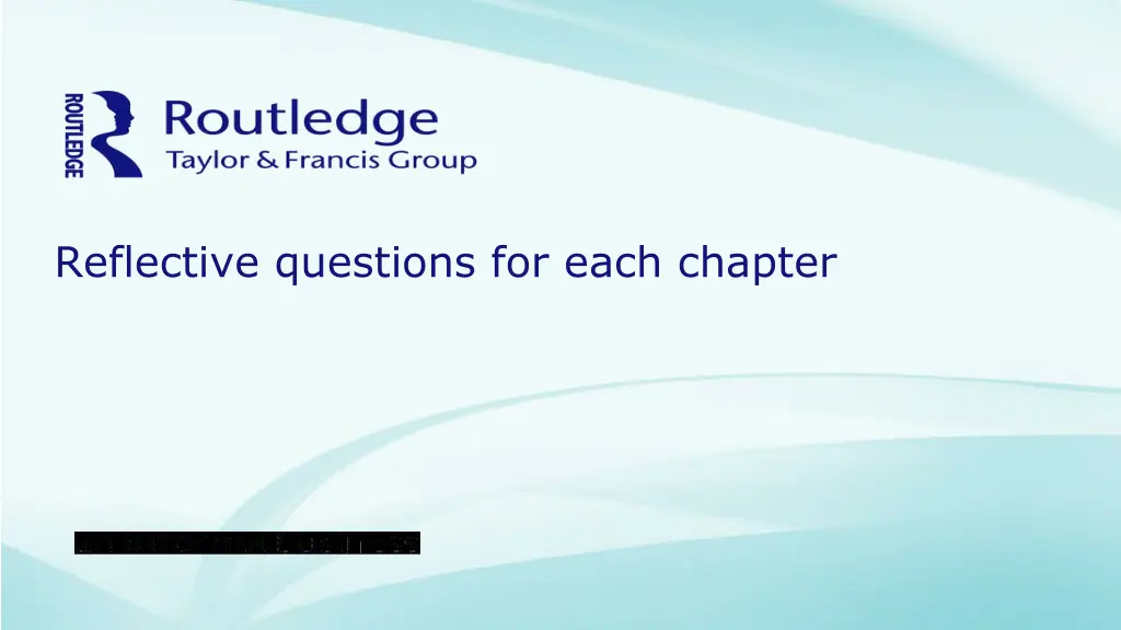 reflective questions for each chapter
