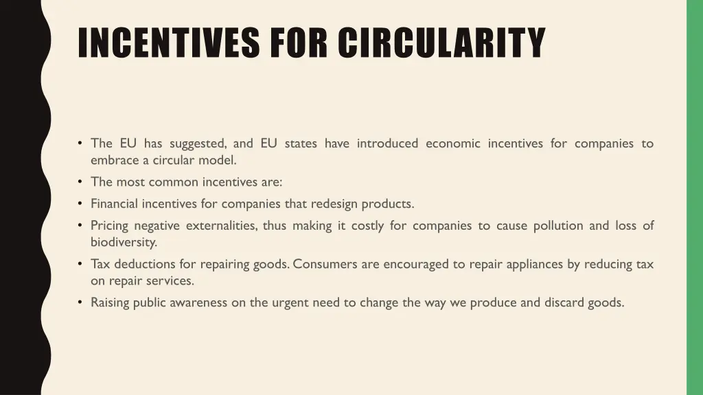 incentives for circularity