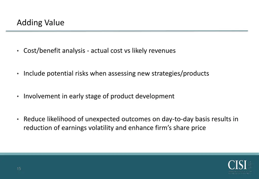 adding value