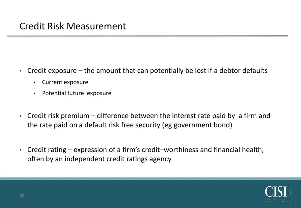 credit risk measurement