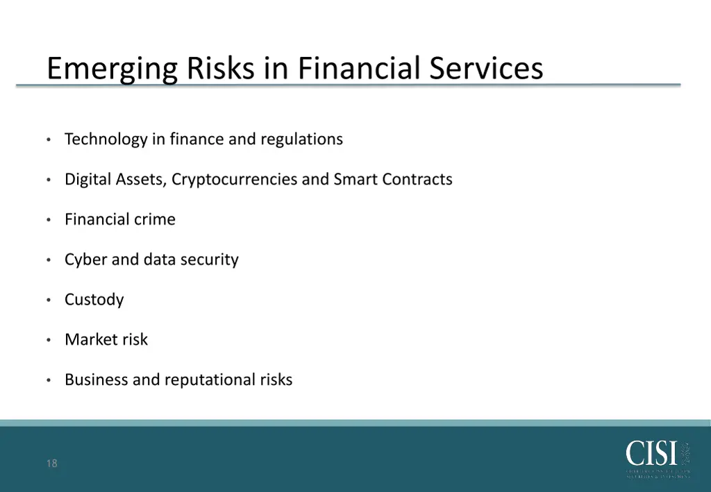 emerging risks in financial services