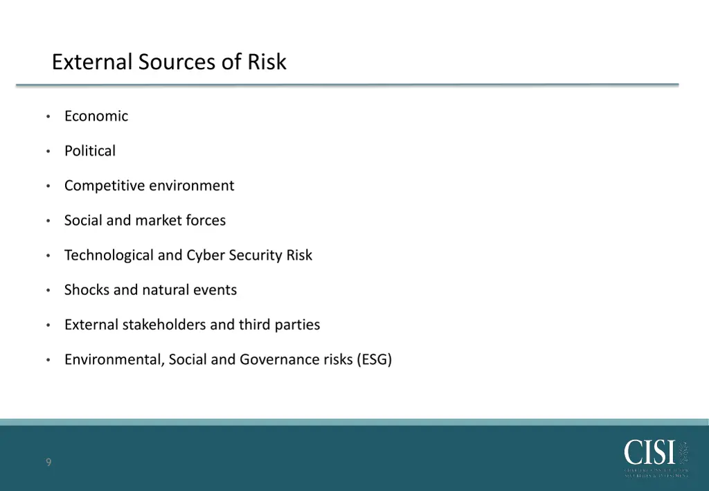 external sources of risk