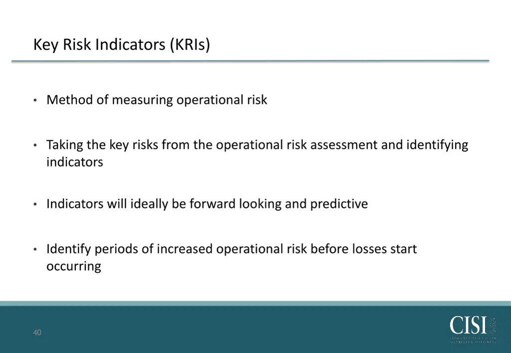 key risk indicators kris