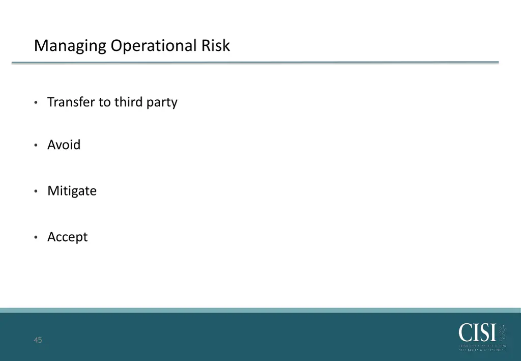 managing operational risk