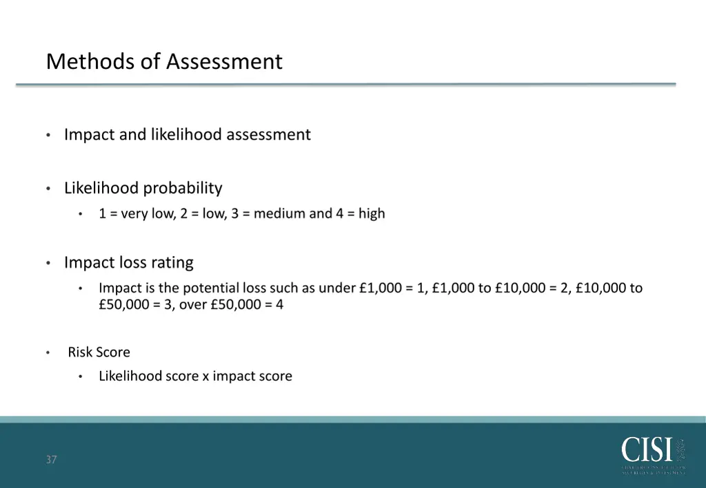 methods of assessment