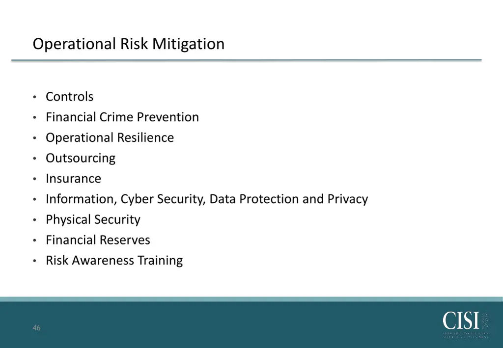operational risk mitigation