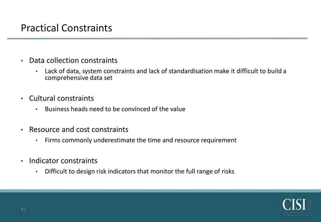practical constraints