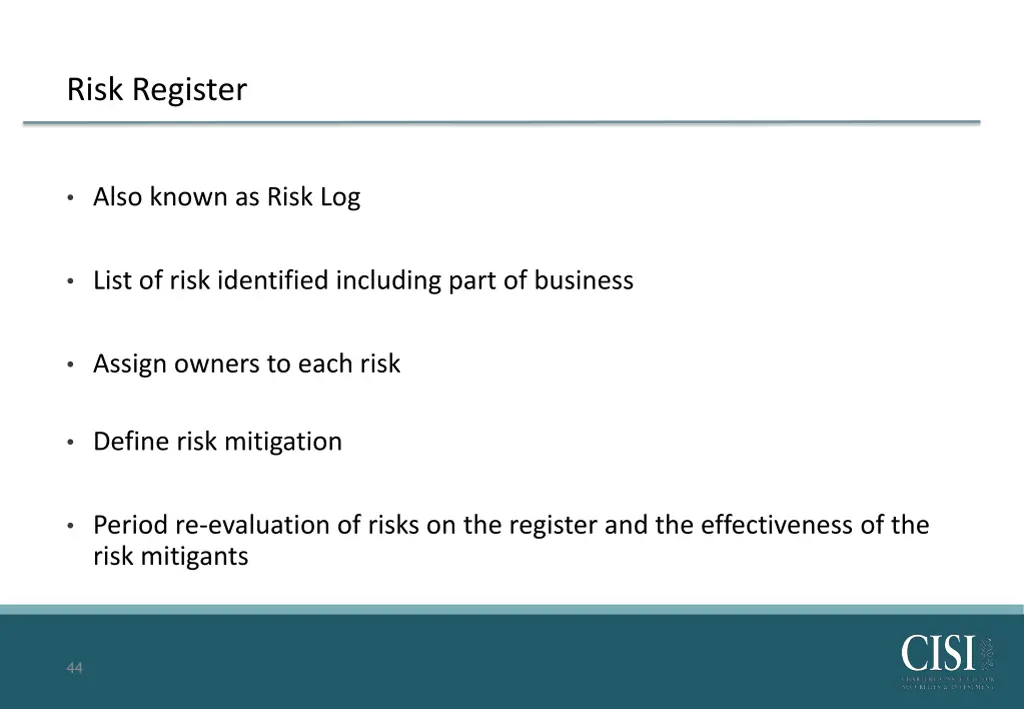 risk register
