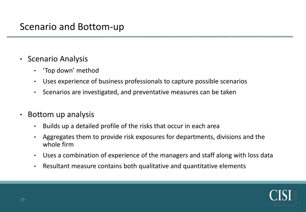 scenario and bottom up