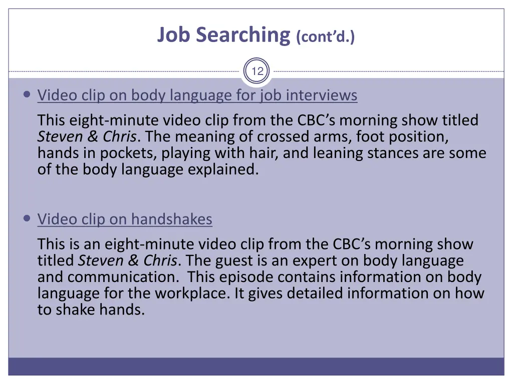 job searching cont d