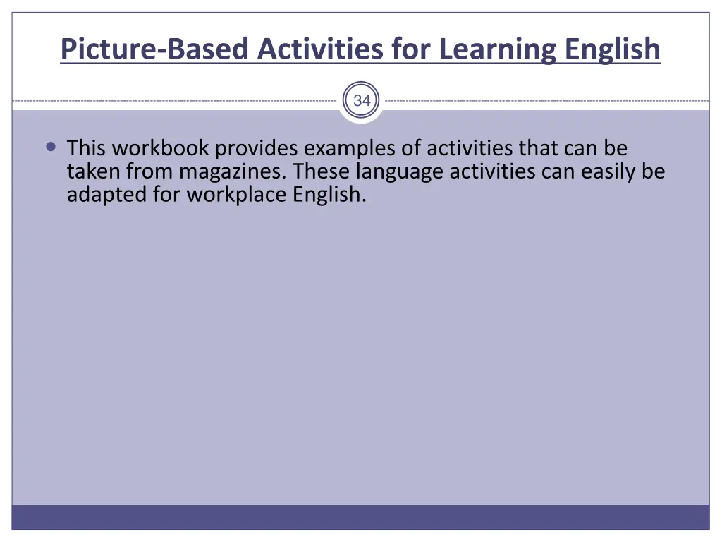 picture based activities for learning english