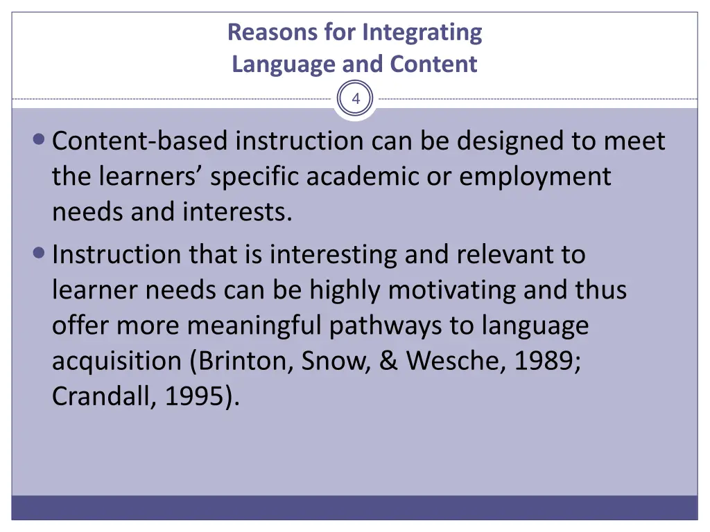 reasons for integrating language and content