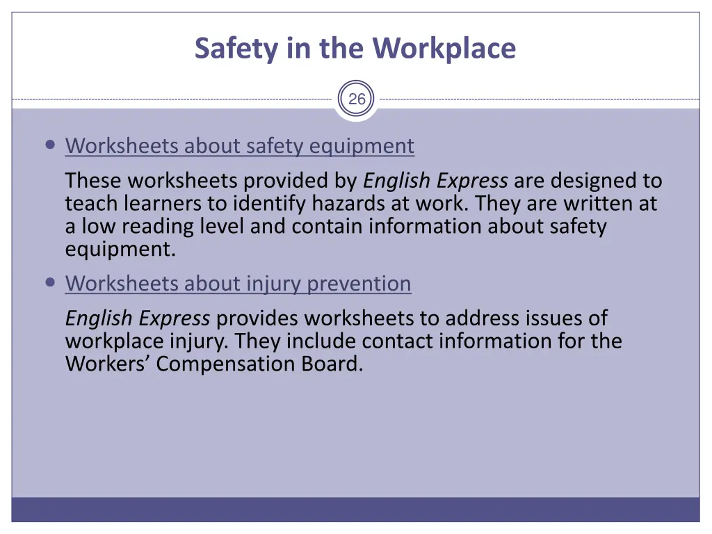 safety in the workplace