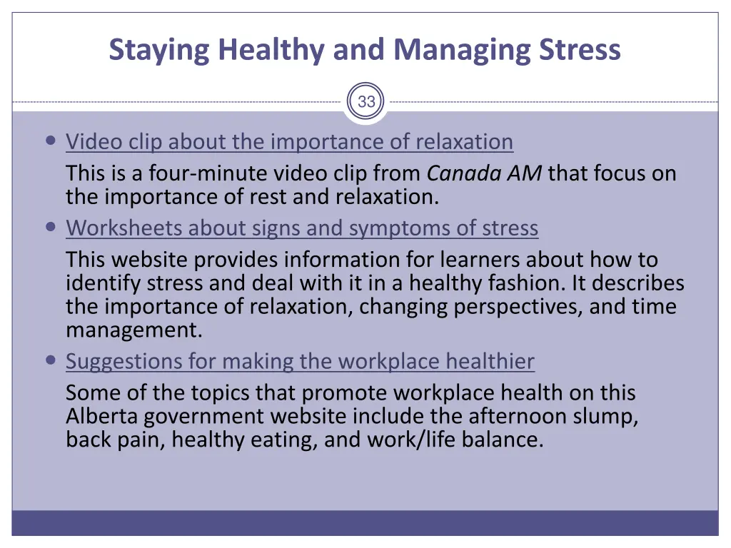 staying healthy and managing stress