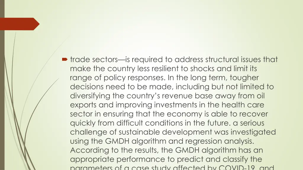 trade sectors is required to address structural