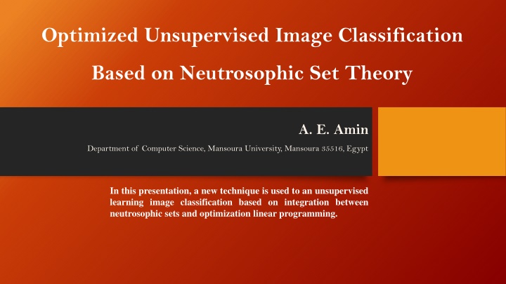 optimized unsupervised image classification