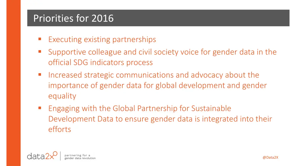 priorities for 2016