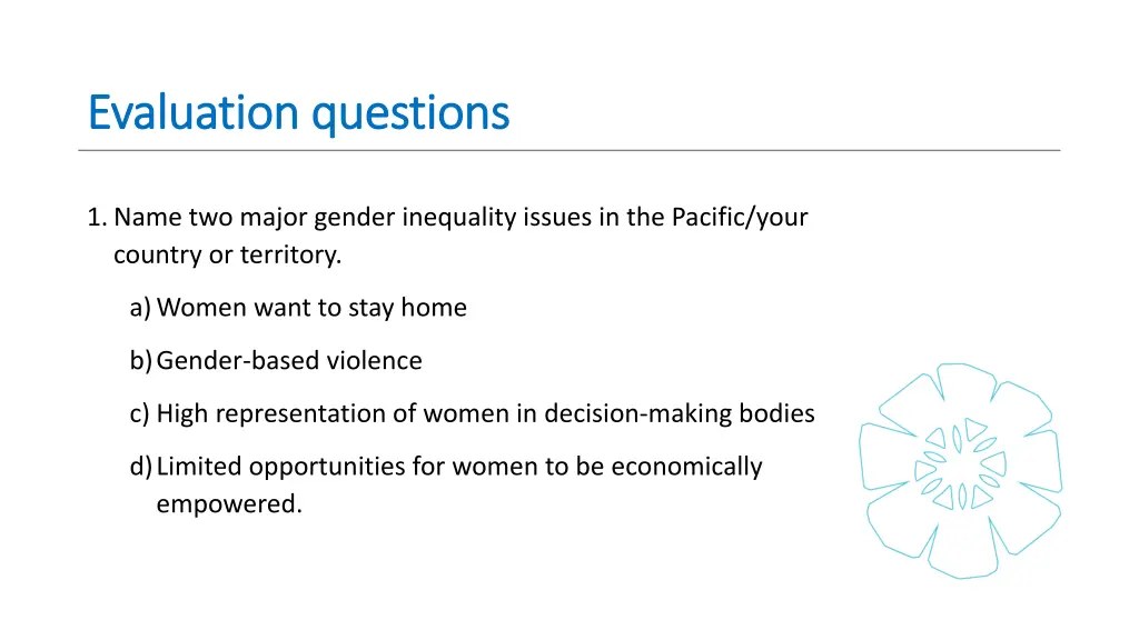 evaluation questions evaluation questions 1