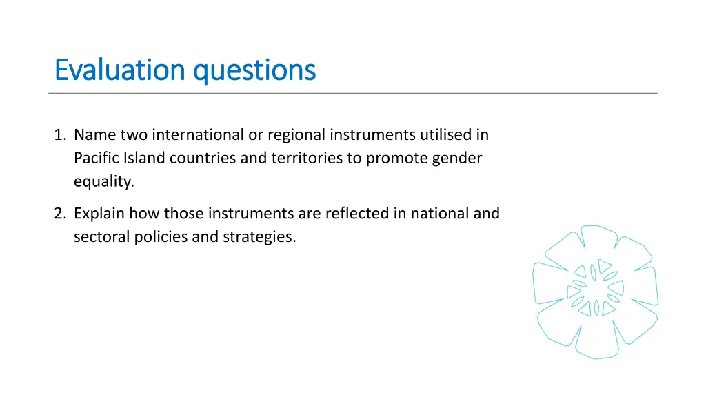 evaluation questions evaluation questions