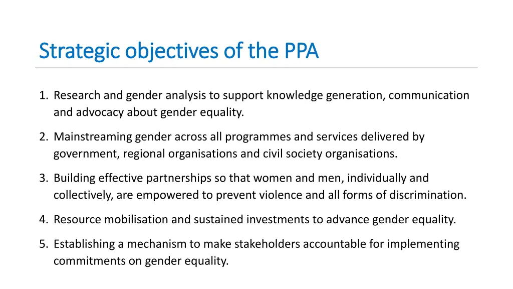 strategic objectives of the ppa strategic