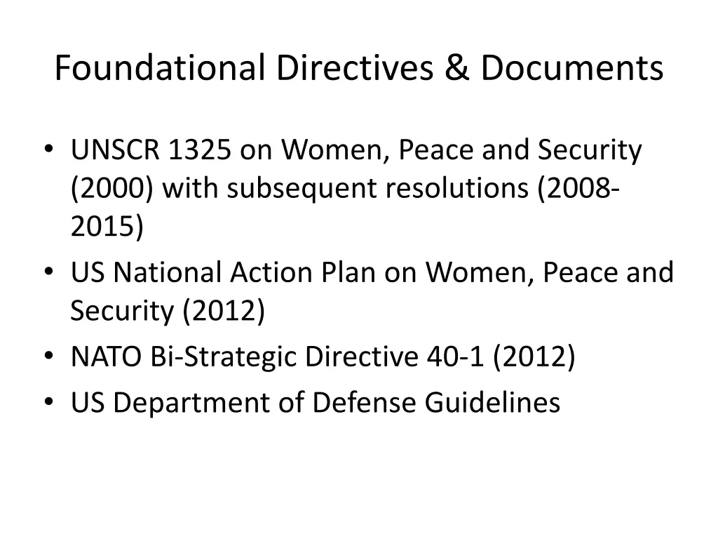 foundational directives documents