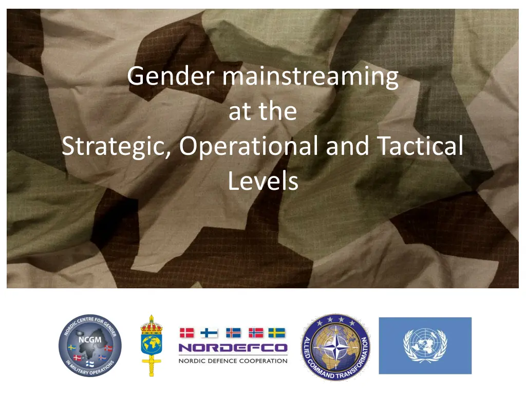 gender mainstreaming at the strategic operational