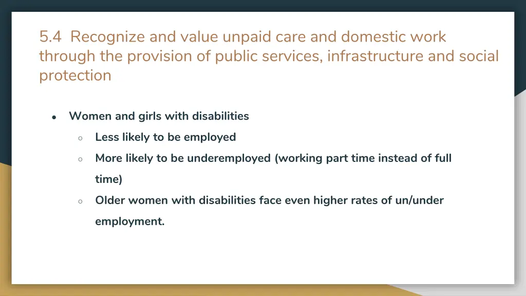 5 4 recognize and value unpaid care and domestic