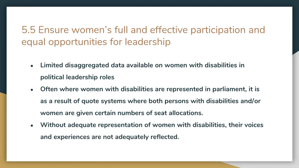 5 5 ensure women s full and effective