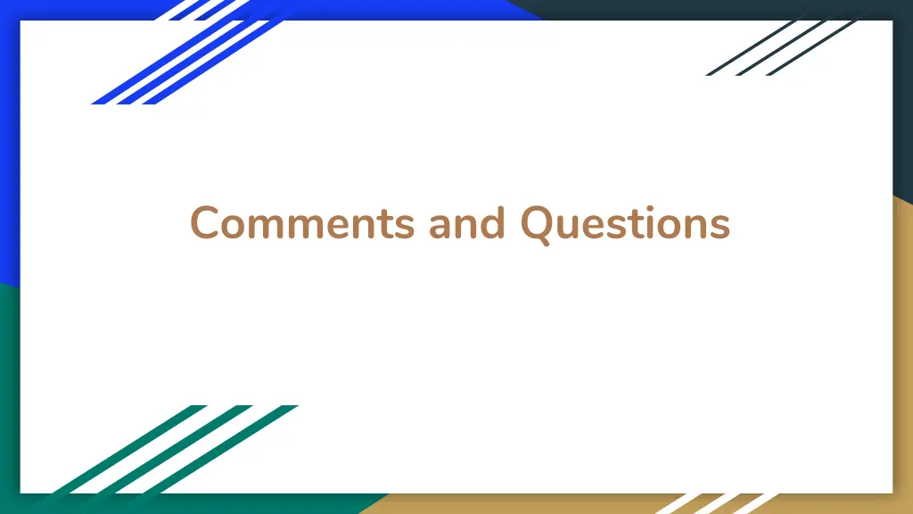 comments and questions