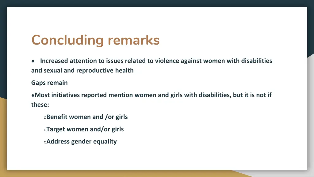 concluding remarks 1