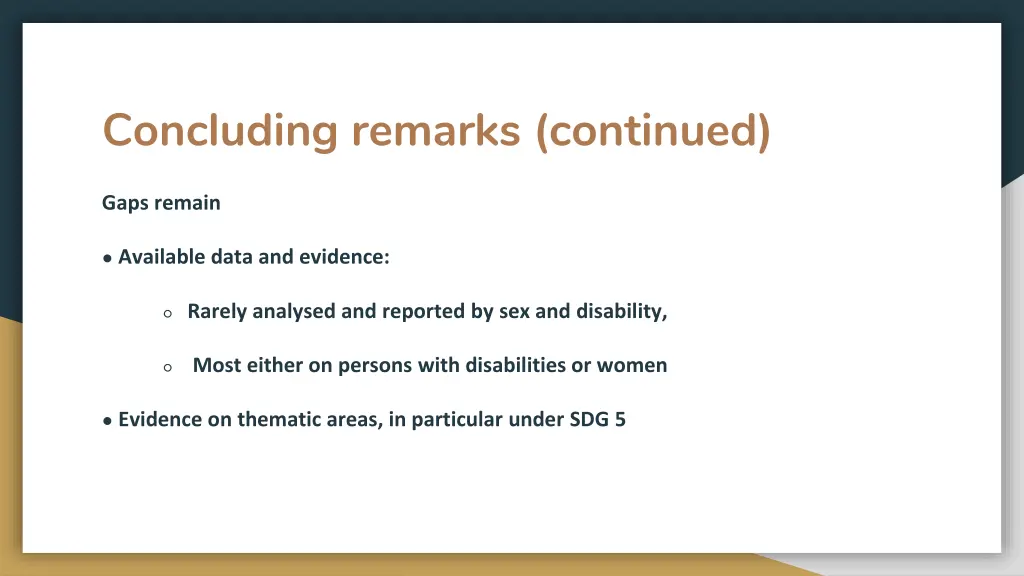 concluding remarks continued