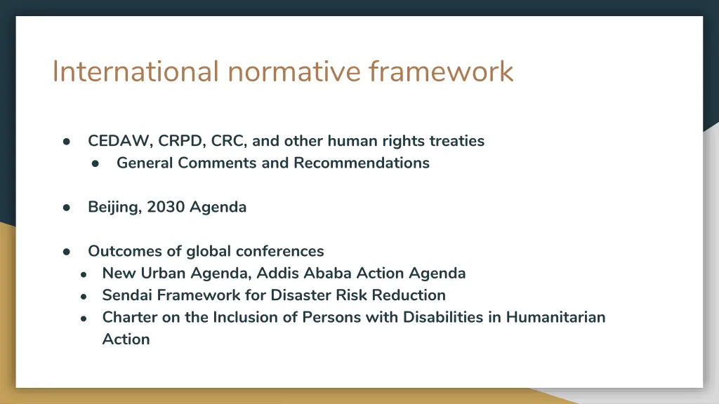 international normative framework 1