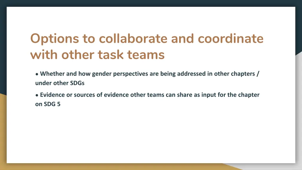 options to collaborate and coordinate with other