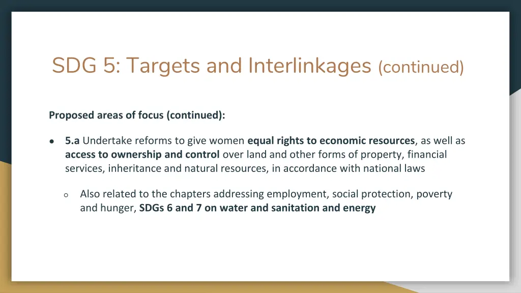 sdg 5 targets and interlinkages continued 2