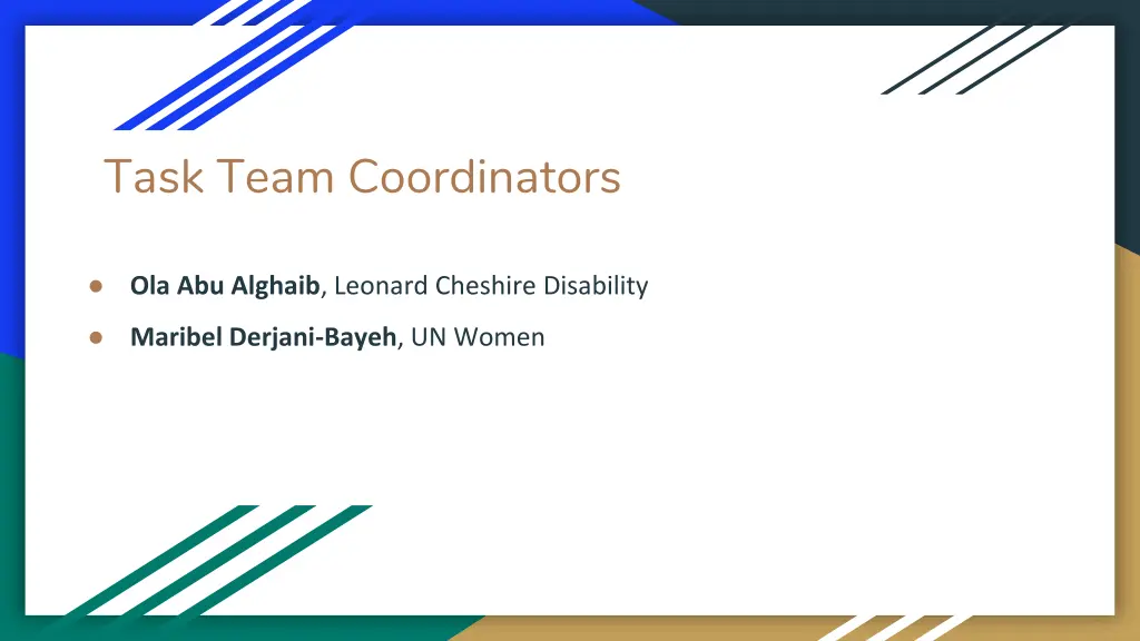 task team coordinators