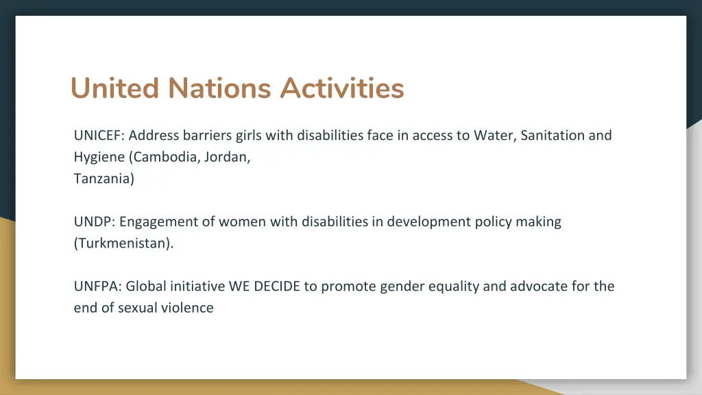 united nations activities 1