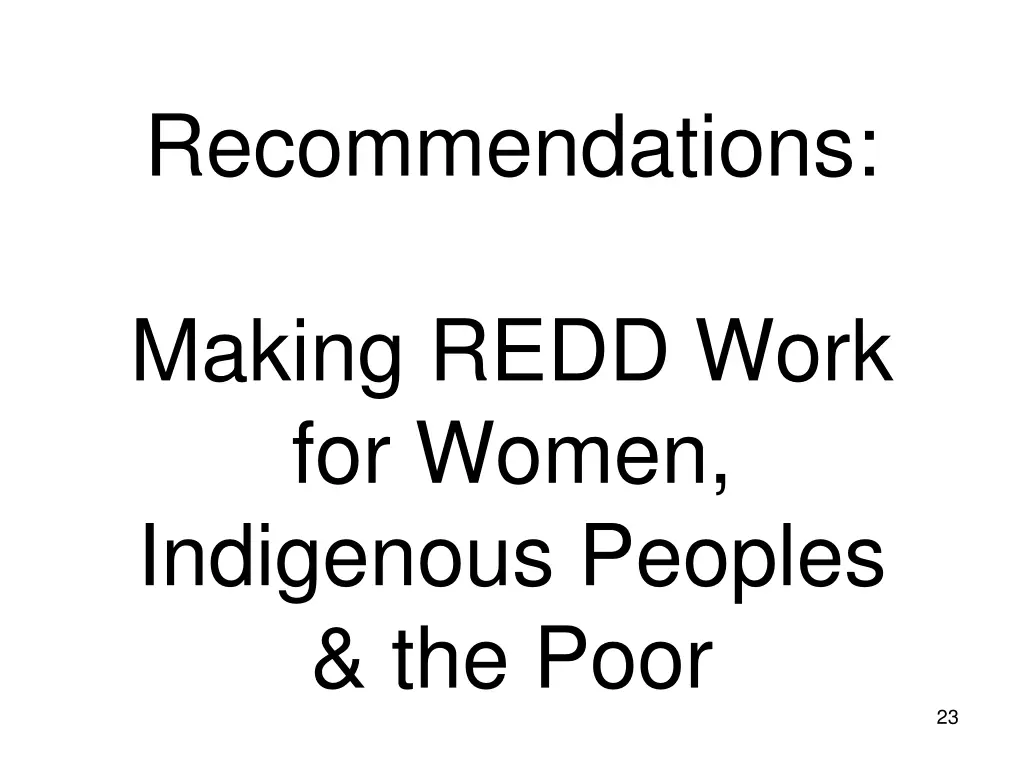 recommendations