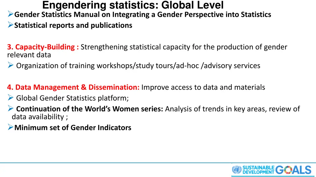 engendering statistics global level gender