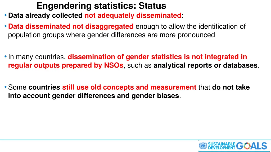 engendering statistics status data already