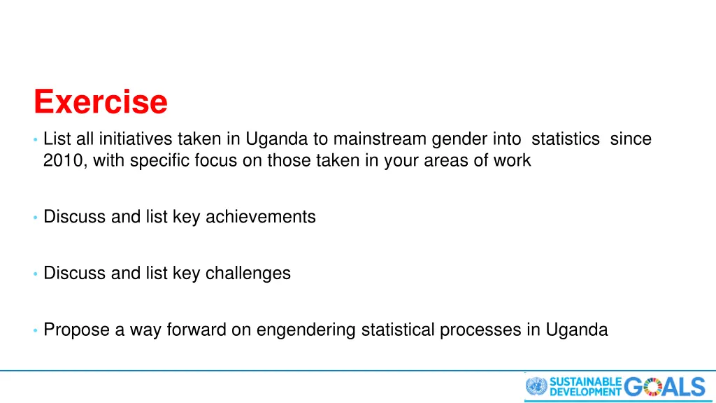 exercise list all initiatives taken in uganda