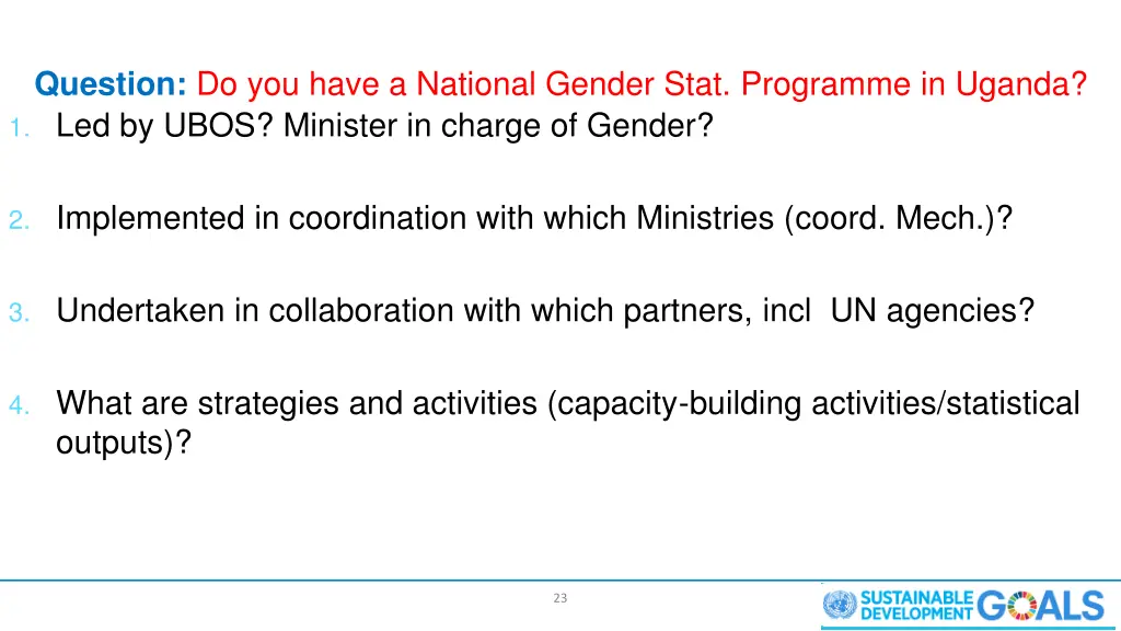 question do you have a national gender stat