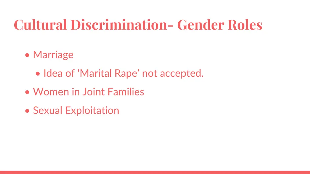 cultural discrimination gender roles