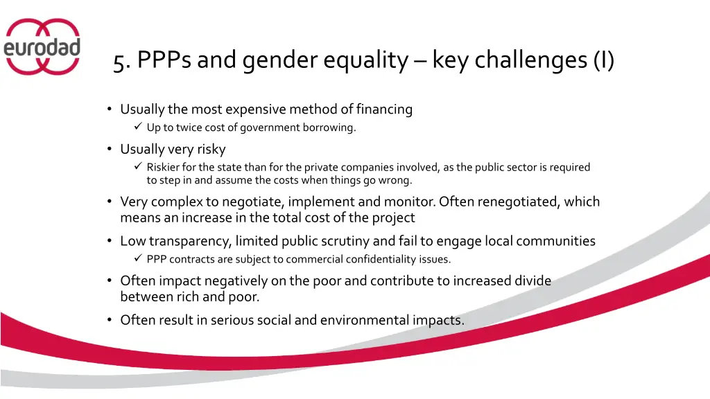 5 ppps and gender equality key challenges i