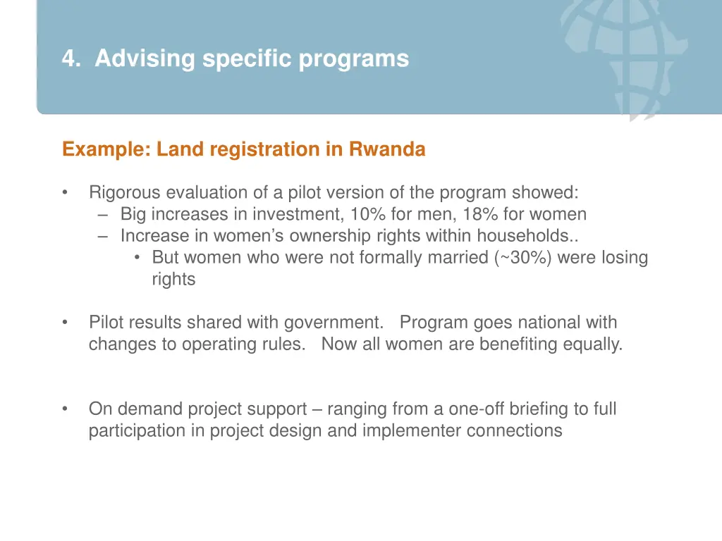 4 advising specific programs