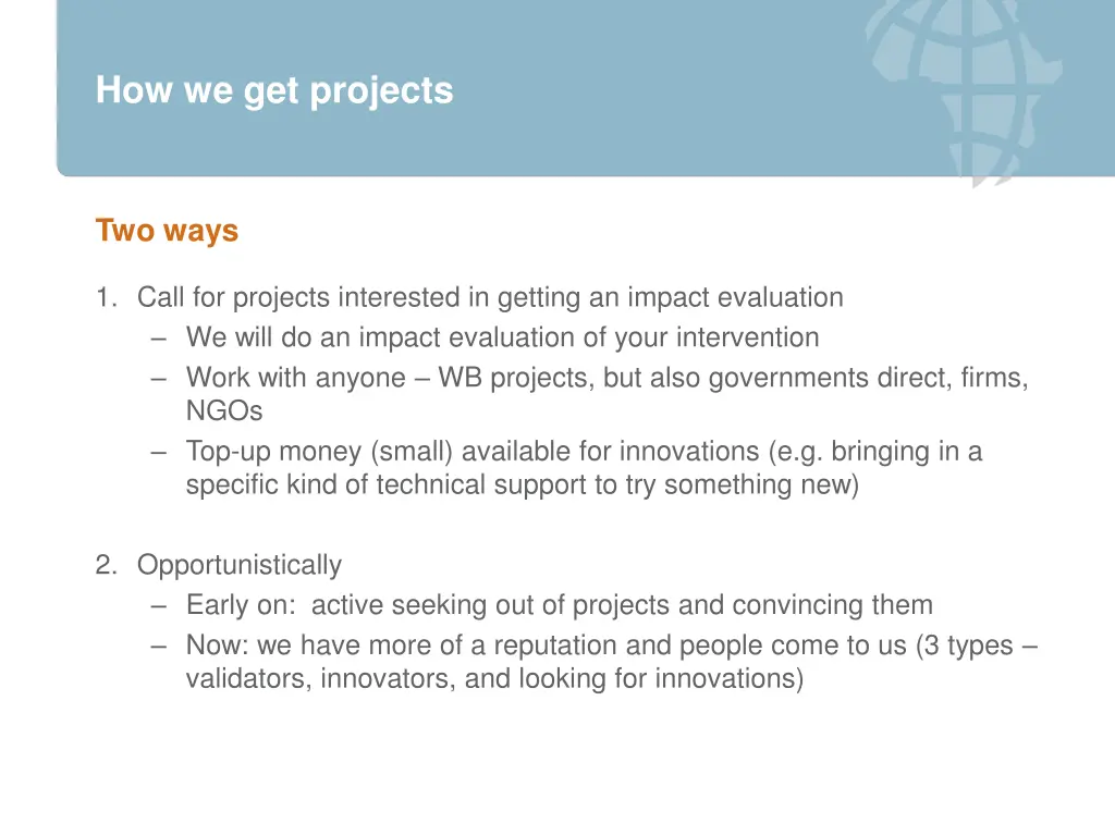 how we get projects