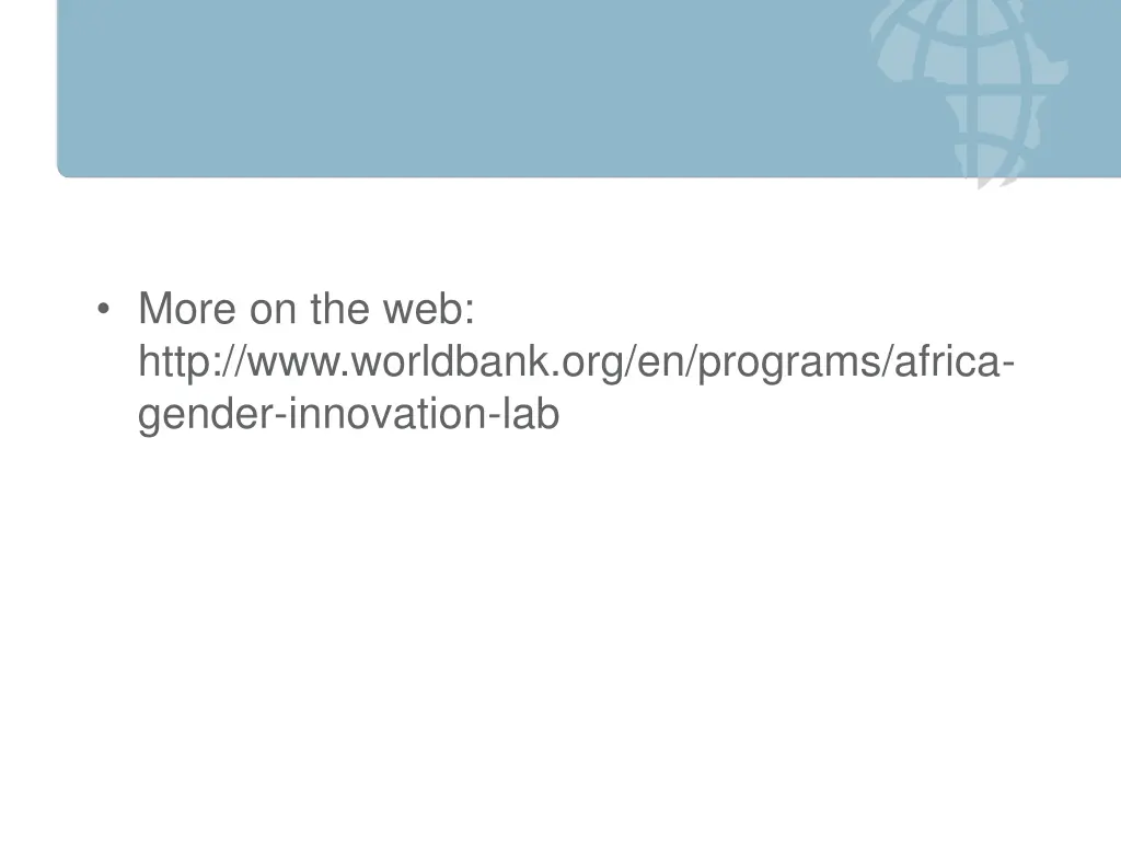 more on the web http www worldbank