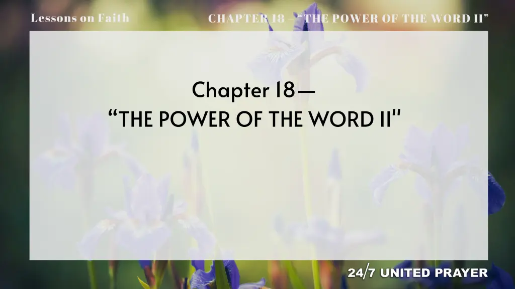 lessons on faith 1